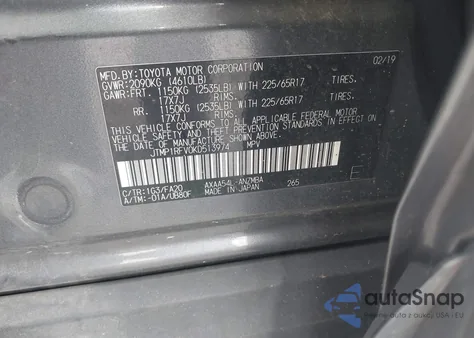2019 Toyota Rav4 Xle from USA, damaged, VIN JTMP1RFV0KD513974